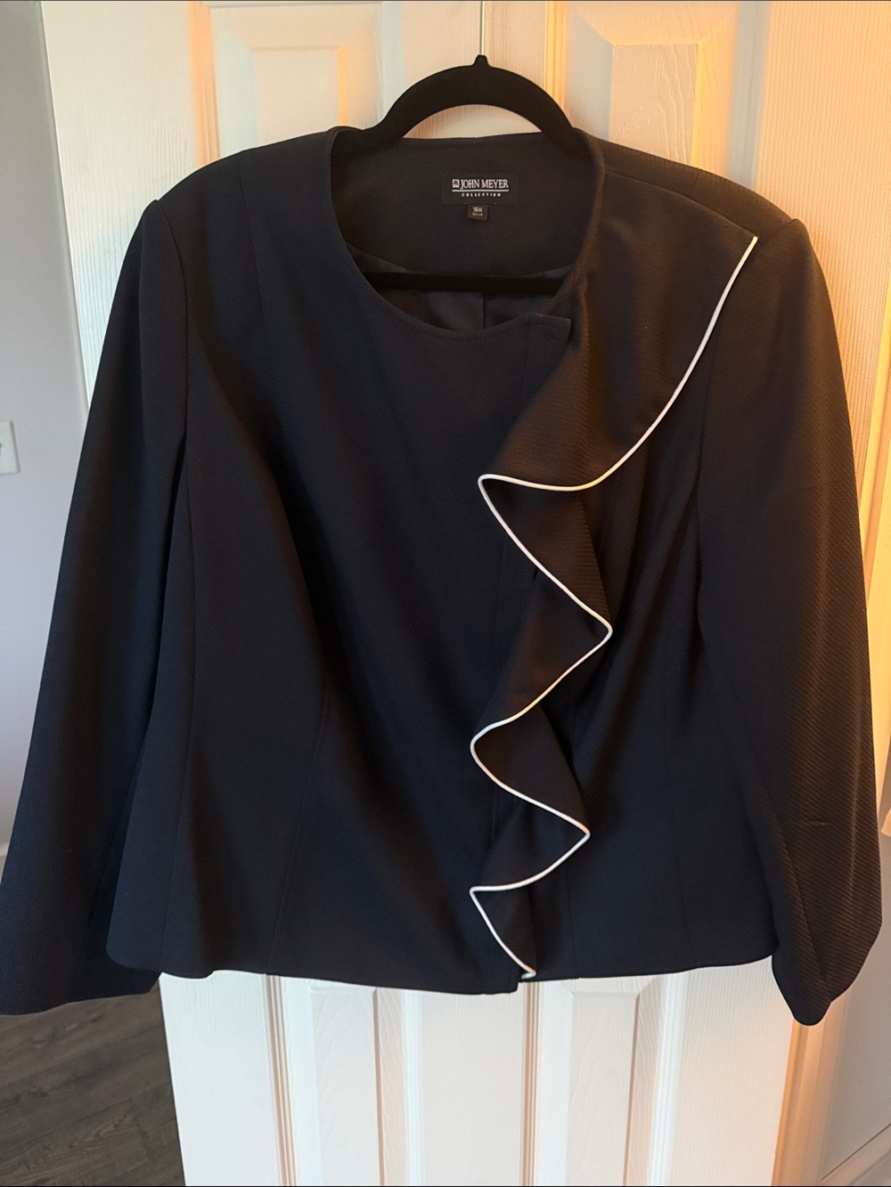 John Meyer Navy Skirt Suite with White Piping